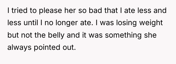 I tried to please her so bad that I ate...