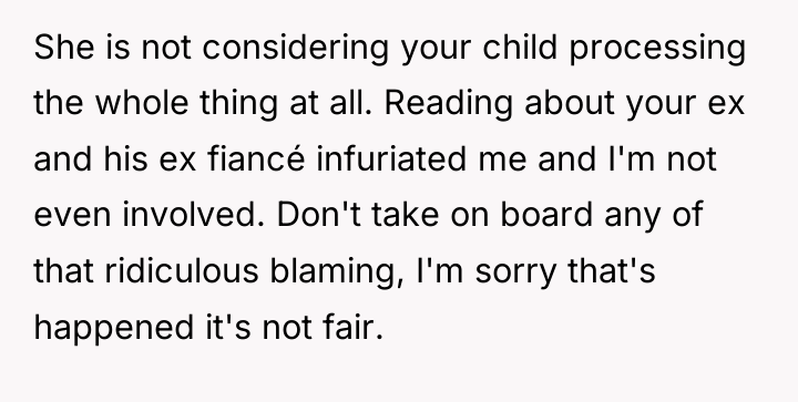 She is not considering your child processing the whole thing...
