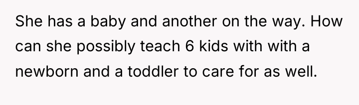 She has a baby and another on the way. How...