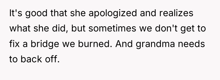 It's good that she apologized and realizes what she did,...