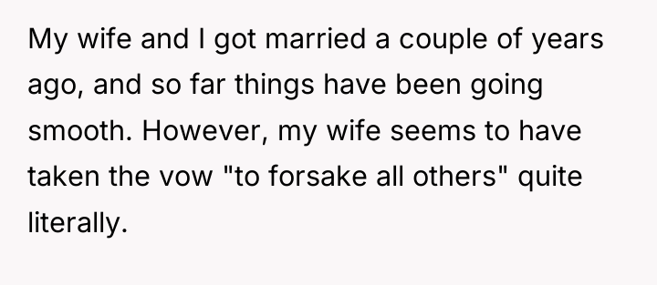My wife and I got married a couple of years...