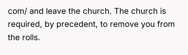 com/ and leave the church. The church is required, by...