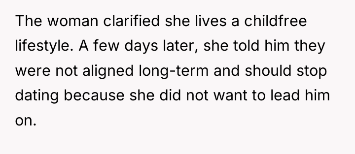 The woman clarified she lives a childfree lifestyle. A few...