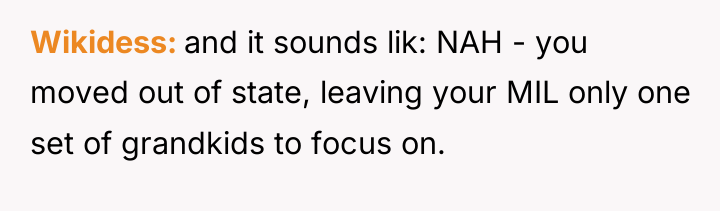 Wikidess and it sounds lik: NAH - you moved out...