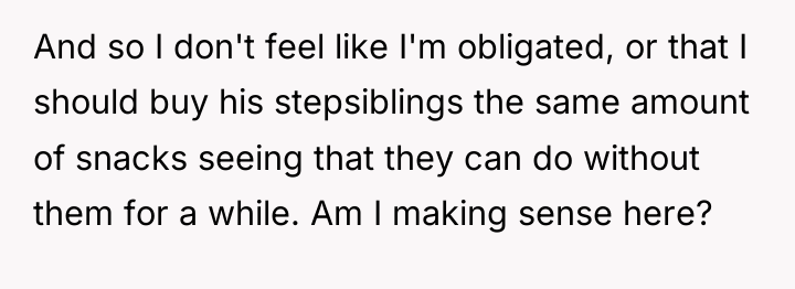 And so I don't feel like I'm obligated, or that...