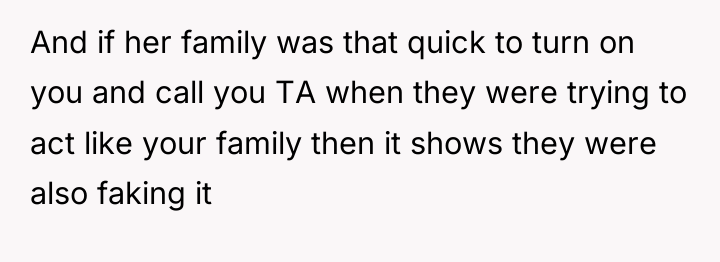 And if her family was that quick to turn on...