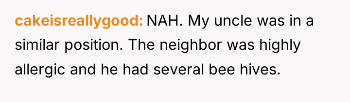 cakeisreallygood NAH. My uncle was in a similar position. The...