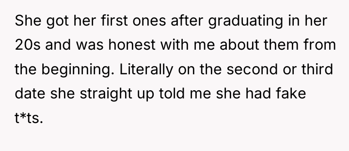 She got her first ones after graduating in her 20s...