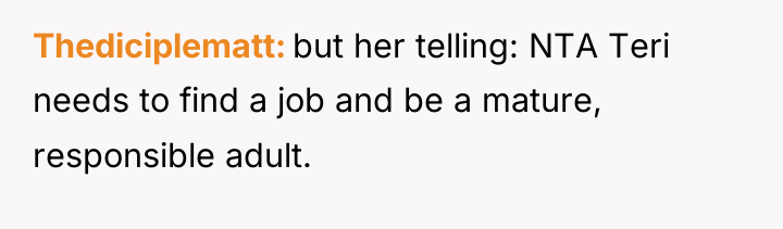 Thediciplematt but her telling: NTA Teri needs to find a...