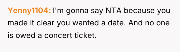 Yenny1104 I'm gonna say NTA because you made it clear...