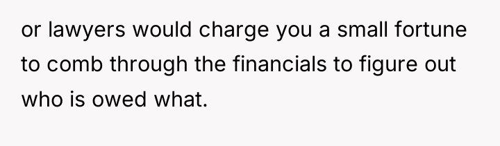 or lawyers would charge you a small fortune to comb...