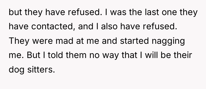 but they have refused. I was the last one they...