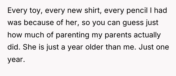 Every toy, every new shirt, every pencil I had was...