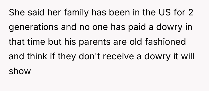She said her family has been in the US for...