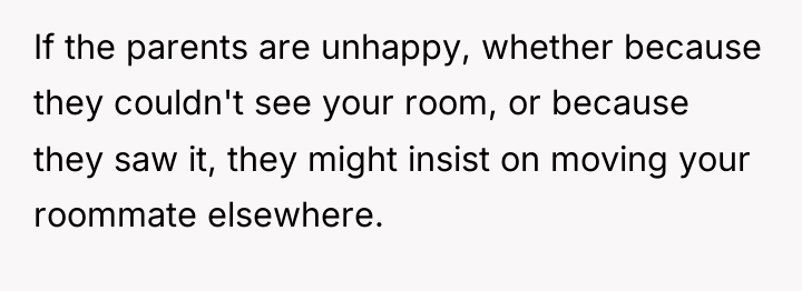 If the parents are unhappy, whether because they couldn't see...