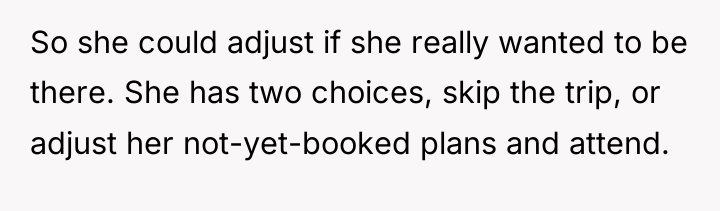 So she could adjust if she really wanted to be...
