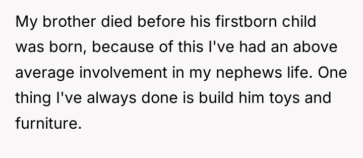My brother died before his firstborn child was born, because...