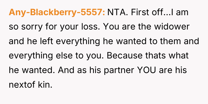 Any-Blackberry-5557 NTA. First off...I am so sorry for your loss....