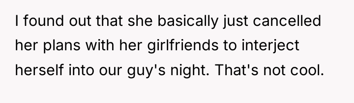 I found out that she basically just cancelled her plans...