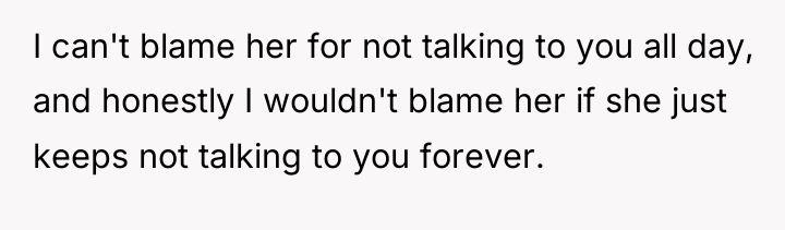 I can't blame her for not talking to you all...