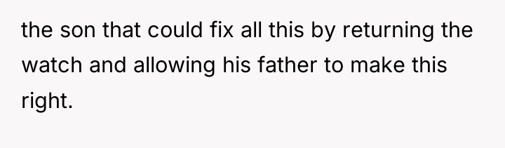 the son that could fix all this by returning the...