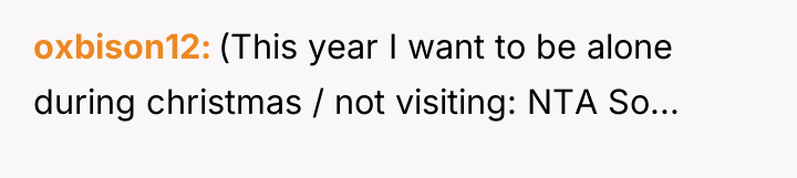 oxbison12 (This year I want to be alone during christmas...