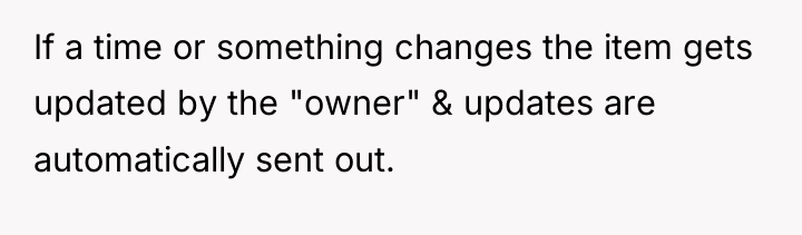 If a time or something changes the item gets updated...
