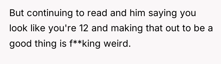 But continuing to read and him saying you look like...