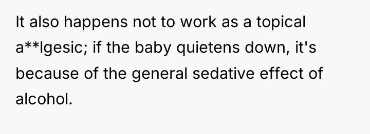 It also happens not to work as a topical a**lgesic;...