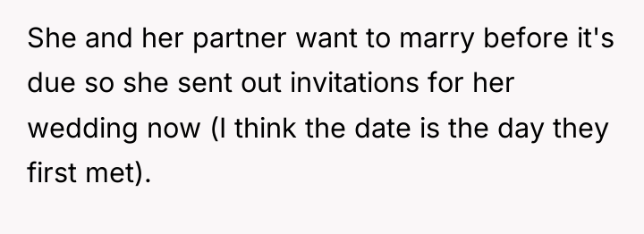 She and her partner want to marry before it's due...