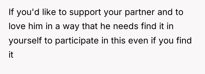 If you'd like to support your partner and to love...