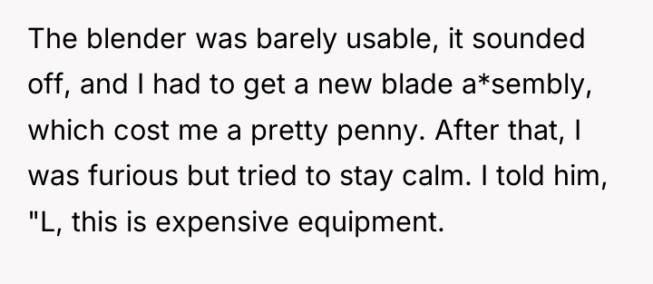 The blender was barely usable, it sounded off, and I...