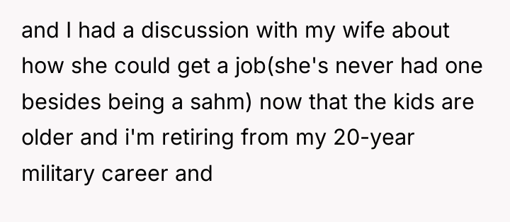 and I had a discussion with my wife about how...