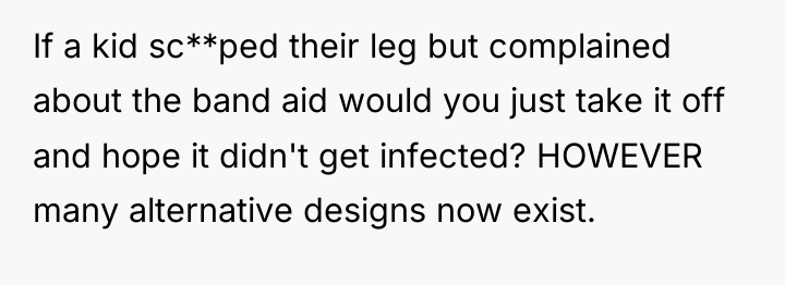 If a kid sc**ped their leg but complained about the...