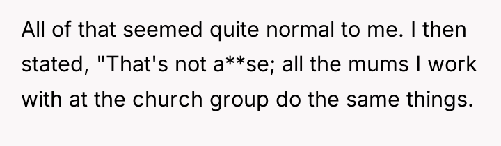All of that seemed quite normal to me. I then...