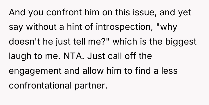 And you confront him on this issue, and yet say...
