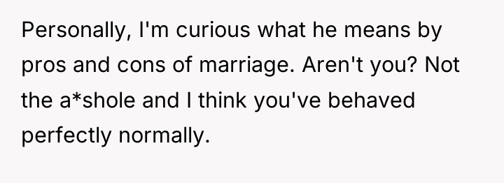 Personally, I'm curious what he means by pros and cons...