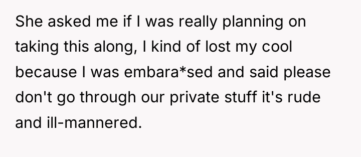 She asked me if I was really planning on taking...