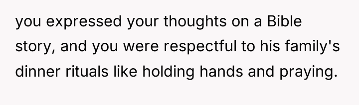 you expressed your thoughts on a Bible story, and you...