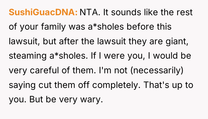 SushiGuacDNA NTA. It sounds like the rest of your family...