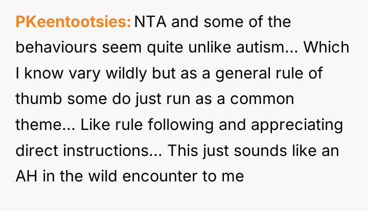 PKeentootsies NTA and some of the behaviours seem quite unlike...