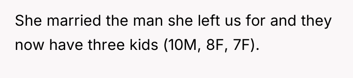 She married the man she left us for and they...