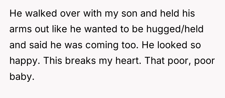 He walked over with my son and held his arms...