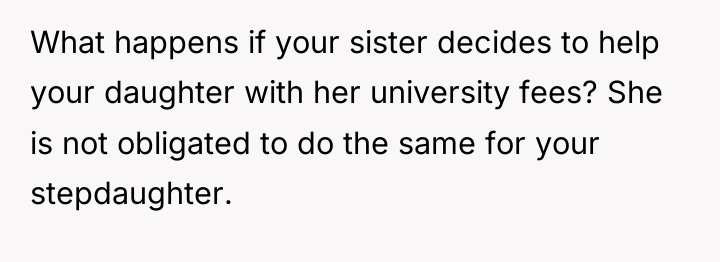 What happens if your sister decides to help your daughter...