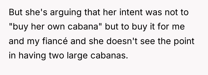 But she's arguing that her intent was not to "buy...