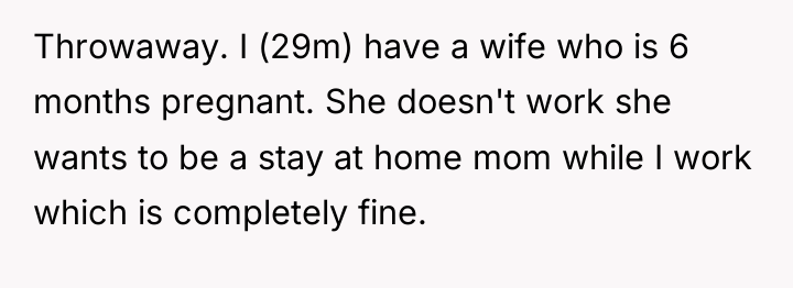 Throwaway. I (29m) have a wife who is 6 months...