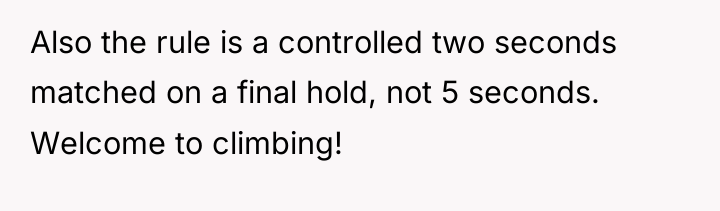 Also the rule is a controlled two seconds matched on...