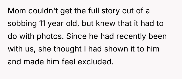 Mom couldn't get the full story out of a sobbing...