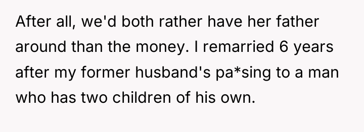 After all, we'd both rather have her father around than...