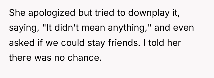 She apologized but tried to downplay it, saying, "It didn't...